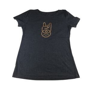 Parliament Shirt Womens Medium Charcoal Black Short Sleeve T Shirt Tee Top